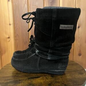 Steger Mukluks Boots Genuine Moosehide Leather Black Made in USA Womens 7